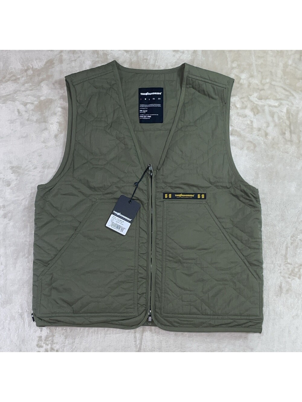 THE HUNDREDS LINK CABLE VEST MILITARY GREEN Mens Size Small - NEW WITH TAGS!